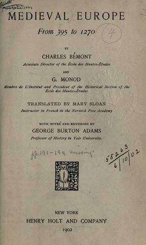 Medieval Europe from 395 to 1270