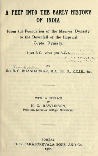 A peep into the early history of India