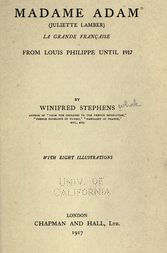 Madame Adam (Juliette Lamber), la grande Française