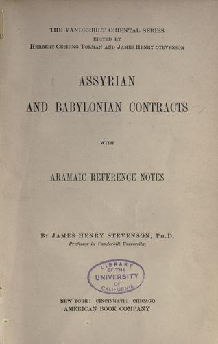 Assyrian and Babylonian contracts
