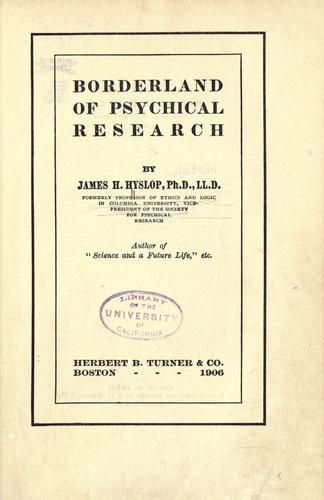 Borderland of psychical research