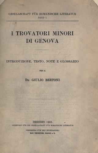 I Trovatori minori di Genova