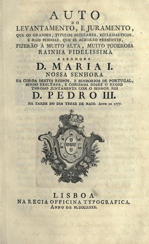 Auto do levantamento, e juramento