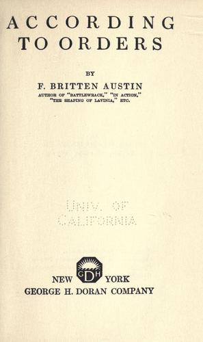 According to orders.