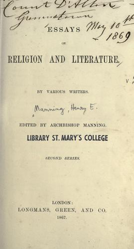 Essays on religion and literature