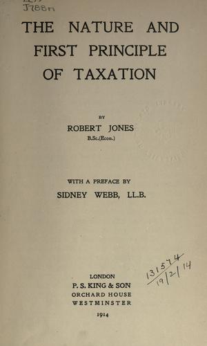 The nature and first principle of taxation