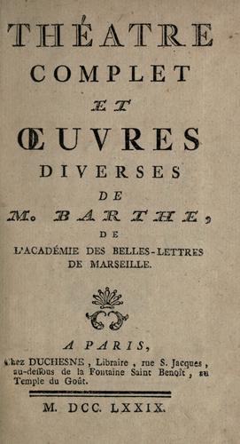 Théatre complet et oeuvres diverses.