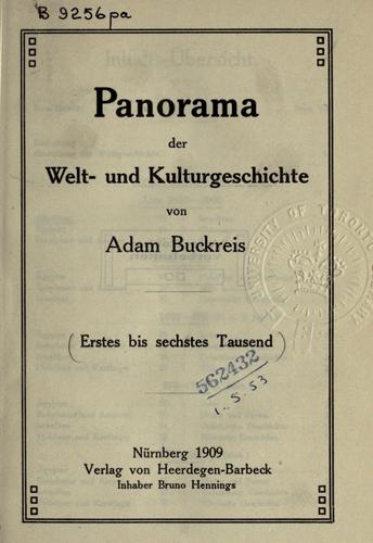 Panorama der Welt- und Kulturgeschichte.