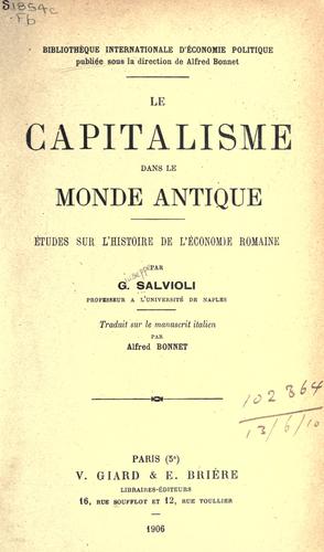 Le capitalisme dans le monde antique