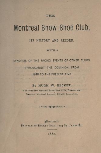 The Montreal Snow Shoe Club