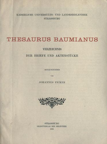 Thesaurus Baumianus