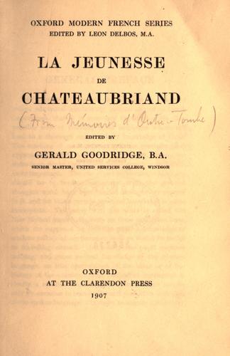 La jeunesse de Chateaubriand
