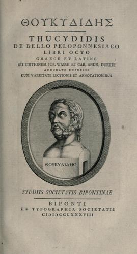 De bello peloponnesiaco libri octo.