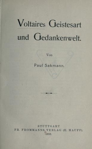 Voltaires Geistesart und Gedankenwelt