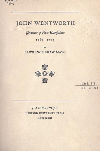 John Wentworth, Governor of New Hampshire