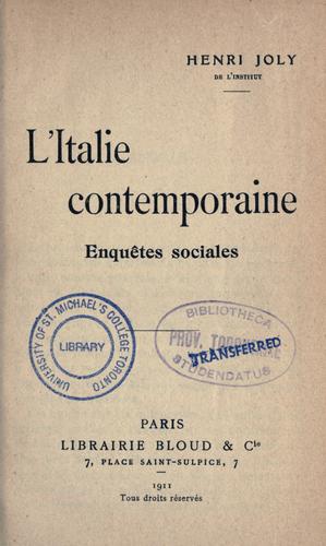 L' Italie contemporaine