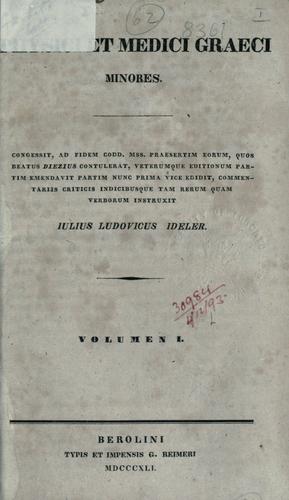 Physici et medici Graeci minores.