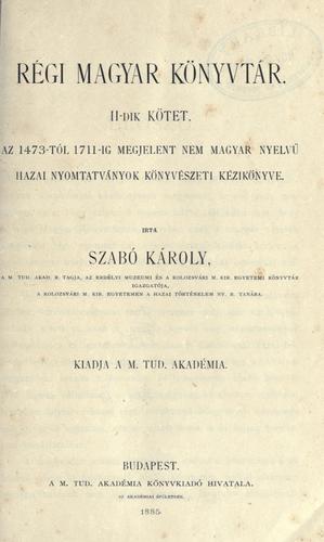 Régi magyar könyvtár.