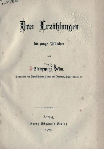 Drei Erzählungen für junge Mädchen.