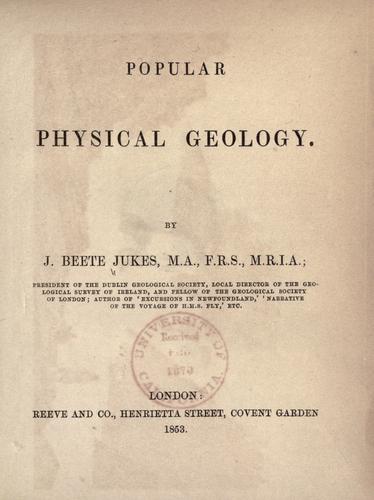 Popular physical geology.