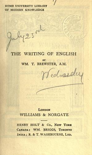 The writing of English