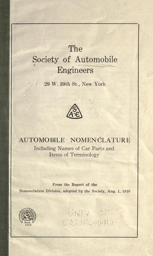 Automobile nomenclature, including names of car parts and items of terminology