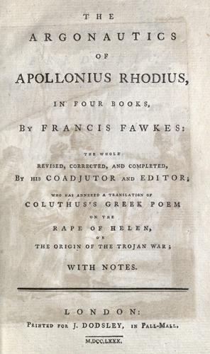The Argonautics of Apollonius Rhodius