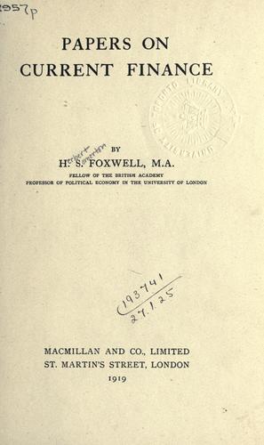 Papers on current finance.