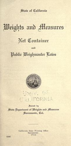 Weights and measures