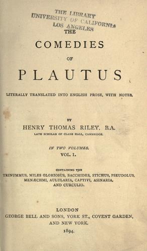 The comedies of Plautus