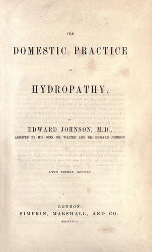 The domestic practice of hydropathy