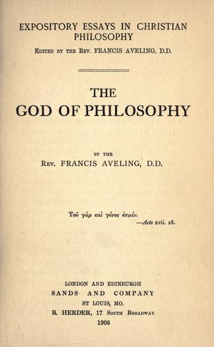 The God of philosophy