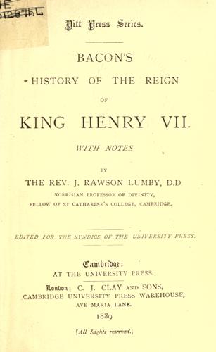 History of the reign of King Henry VII