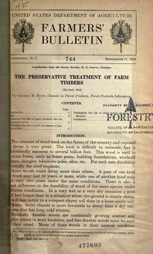 The preservative treatment of farm timbers