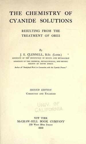 The chemistry of cyanide solutions resulting from the treatment of ores