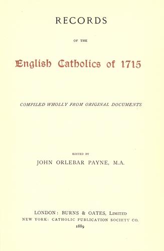 Records of the English Catholics of 1715