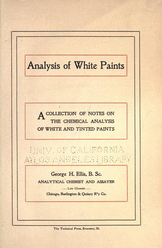 Analysis of white paints.