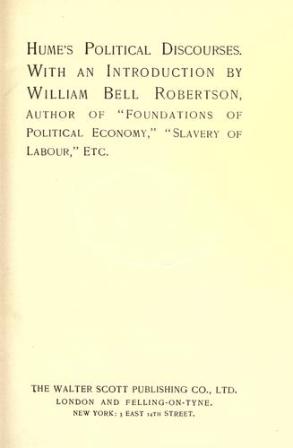 Hume's political discourses