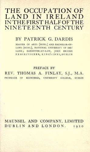The occupation of land in Ireland