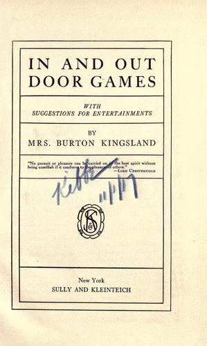 The book of indoor and outdoor games