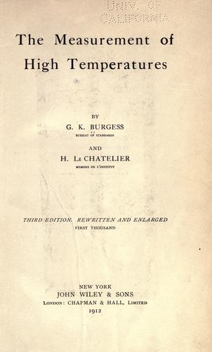 The measurement of high temperatures