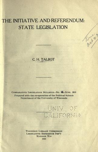 The initiative and referendum: state legislation