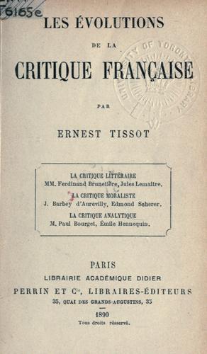 Les ©Øevolutions de la critique fran©ʻcais