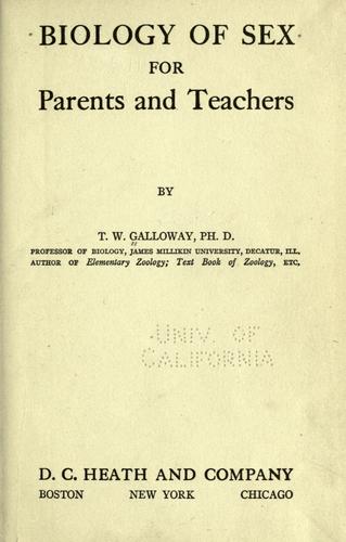Biology of sex for parents and teachers