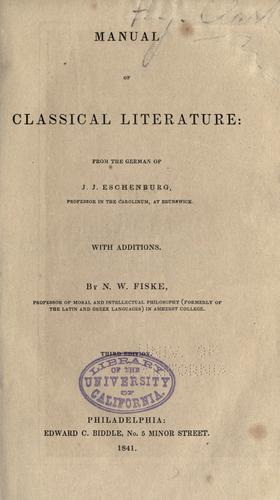 Manual of classical literature
