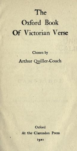 The Oxford book of Victorian verse