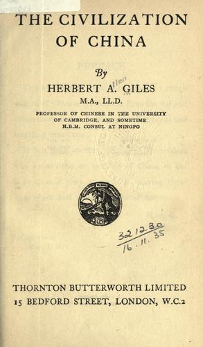 The civilization of China