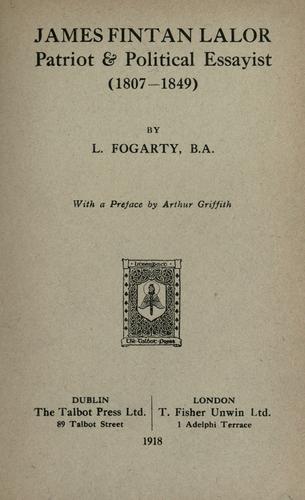 James Fintan Lalor, patriot & political essayist (1807-1849)