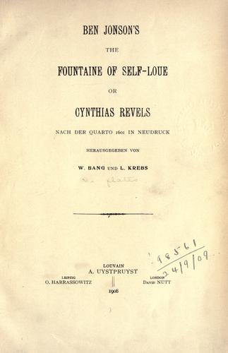 Ben Jonson's The fountaine of self-loue