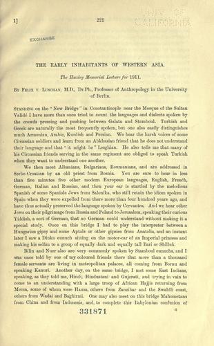 The early inhabitants of western Asia.